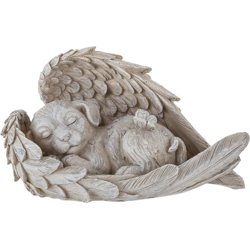 Angel Dog Memorial Stone – Weatherproof Resin Grave Marker for Dogs, Thoughtful Garden Tribute & Memorial Gift