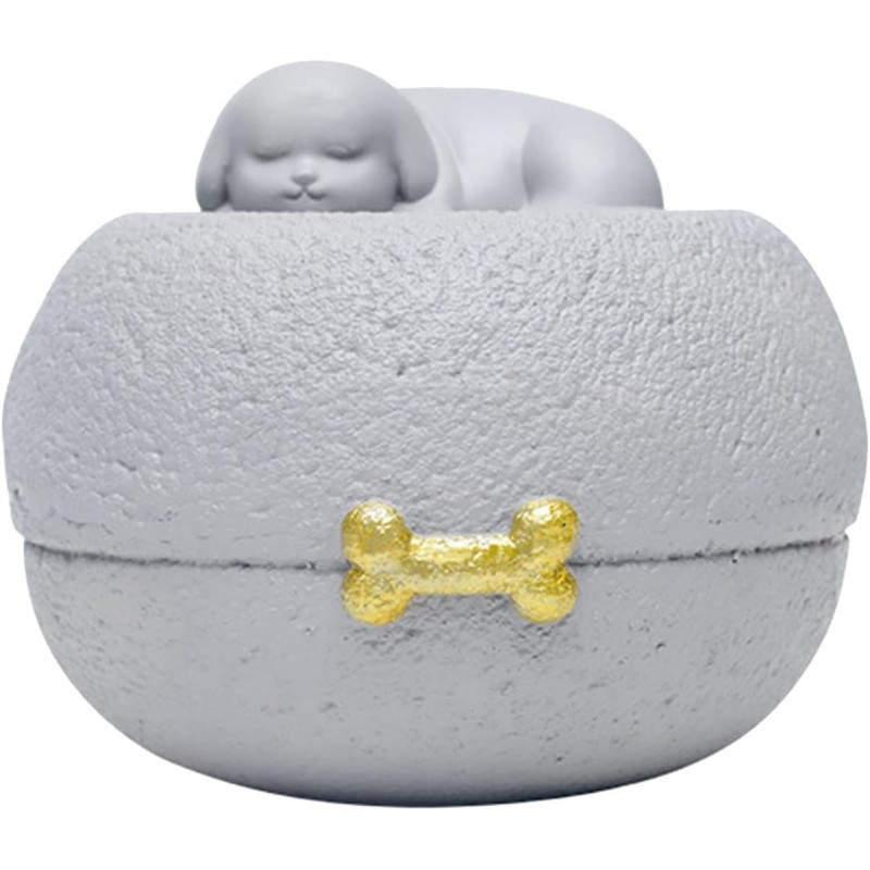 Outdoor Resin Dog Urn – Pet Cremation Urn for Ashes with Decorative Sleeping Dog Figure for Garden Display