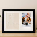 Kit Impronte in Argilla e Cornice Fotografica – Regalo Ricordo per Cane con Cornice in Legno da Interno