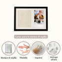 Kit Impronte in Argilla e Cornice Fotografica – Regalo Ricordo per Cane con Cornice in Legno da Interno