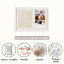 Kit Impronte in Argilla e Cornice Fotografica – Regalo Ricordo per Cane con Cornice in Legno da Interno