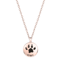 Collana con Urna Tonda Personalizzata per Cani – Collana con Ceneri del Cane, Impronta e Nome Incisi