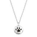 Collana con Urna Tonda Personalizzata per Cani – Collana con Ceneri del Cane, Impronta e Nome Incisi
