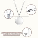 Collana con Urna Tonda Personalizzata per Cani – Collana con Ceneri del Cane con Nome e Date Incisi