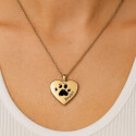 Collana con Urna a Cuore Personalizzata per Cani – Collana con Ceneri del Cane con Impronta e Nome Incisi