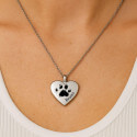 Collana con Urna a Cuore Personalizzata per Cani – Collana con Ceneri del Cane con Impronta e Nome Incisi