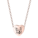 Collana con Urna a Cuore Scorrevole Personalizzata – Collana con Ceneri del Cane con Ritratto Inciso