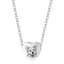 Collana con Urna a Cuore Scorrevole Personalizzata – Collana con Ceneri del Cane con Ritratto Inciso