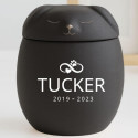 Urna per Cane Personalizzata in Ceramica e Tappo ad Animale – Contenitore per Ceneri del Cane con Nome e Date, Motivo Amore Eterno
