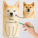 Urna per Cane Personalizzata in Ceramica Artigianale, Contenitore per le Ceneri del Cane per Razza con Ritratto a Occhi Aperti