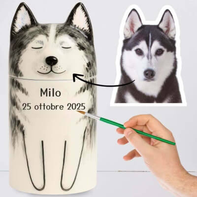 Urna per Cane Personalizzata in Ceramica...
