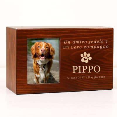 Urna per Cane Personalizzata in Legno con Foto...