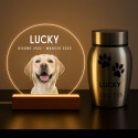 Regalo Ricordo per Cane Personalizzato con Foto – Lampada LED con Nome e Date Incisi su Lastra in Acrilico Rotonda