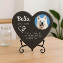 Targa Personalizzata a Forma di Cuore, Regalo Ricordo per Cane in Ardesia con Foto, Nome, Date e Dedica Incisi