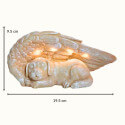 Pietra Commemorativa Motivo Cane Angelo, Regalo Ricordo per Cane con Luce Solare LED in Resina per Uso Esterno