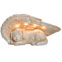 Pietra Commemorativa Motivo Cane Angelo, Regalo Ricordo per Cane con Luce Solare LED in Resina per Uso Esterno