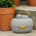 Urna da Esterno in Resina con Figura di Cane Addormentato, Regalo Ricordo per Cane da Giardino
